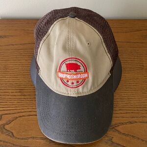BBQ PRO SHOP Trucker Snap Back Hat Brown Tan Adult Size Cap Rodeo Country Unisex